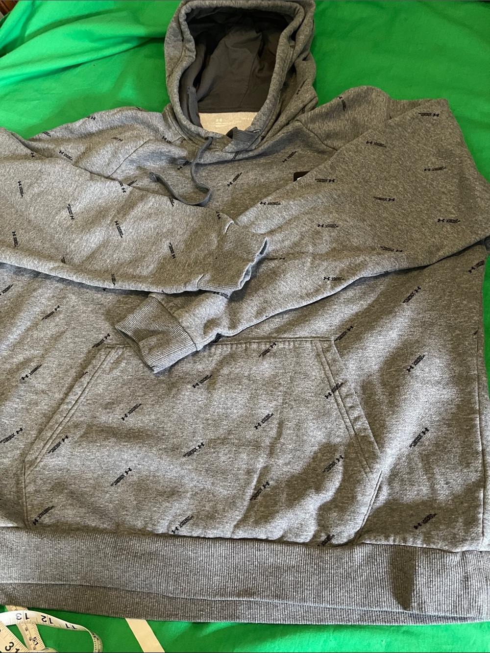 Under Armour Men's Gray Logo Print Pullover Hoodie
